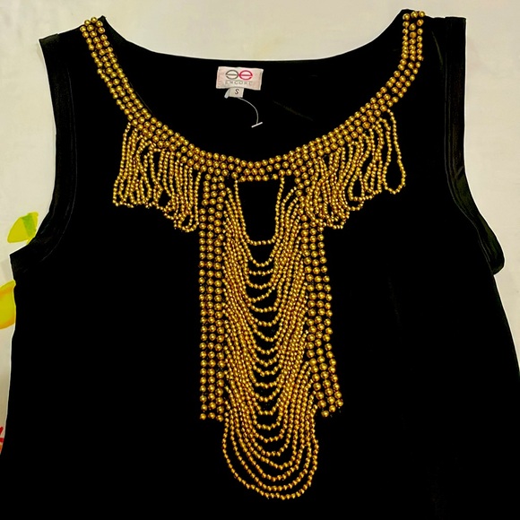 ENCORE Black bejewelled sleeveless top - Picture 3 of 4